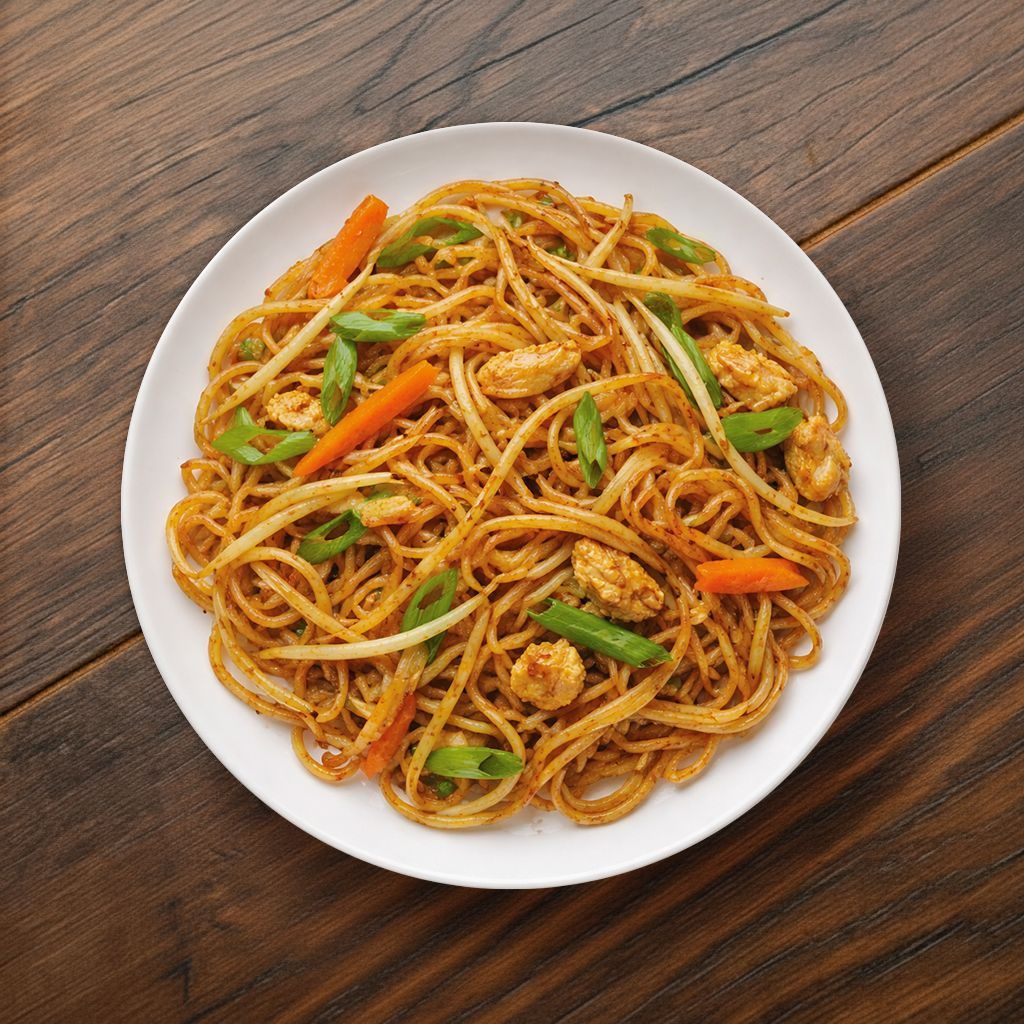 Chicken & Egg Hakka Noodles.